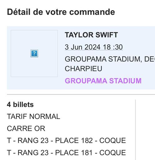 Taylor swift Eras tour ticket de concert, Tickets en Kaartjes, Evenementen en Festivals