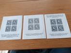 3 verschillende zwart wit velletjes type Montenez, Postzegels en Munten, Ophalen of Verzenden, Postfris