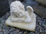 Een engel in witte pootsteen op kussen, Tuin en Terras, Tuinbeelden, Ophalen, Nieuw, Steen, Engelenbeeld