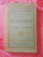 Maximes de La Rochefoucauld, vieil ouvrage non-daté, La Rochefoucauld, Enlèvement, Utilisé, Un auteur