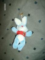 beer blauw konijn met zuignap - hoogte 18 cm, Kinderen en Baby's, Speelgoed | Knuffels en Pluche, Konijn, Gebruikt, Ophalen of Verzenden