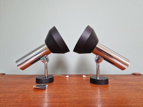 Paar verchroomde metalen wandlampen, Boulanger, 1970, Antiek en Kunst, Antiek | Verlichting, Ophalen of Verzenden