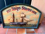 Vintage houten scheepsbord–decoratief wandbord– 60x93x5 cm, Ophalen, Gebruikt