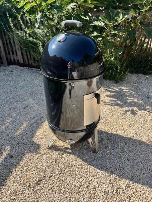 Weber Smokey Mountain Cooker 47 cm, Tuin en Terras, Houtskoolbarbecues, Zo goed als nieuw, Met accessoires, Ophalen