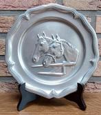 Tinnen bord - 2 paardenkoppen - 90% Tin - € 25, Antiek en Kunst, Ophalen of Verzenden