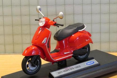 Vespa GTS 125 1:18 welly, Hobby en Vrije tijd, Modelauto's | 1:18, Nieuw, Motor, Welly, Verzenden