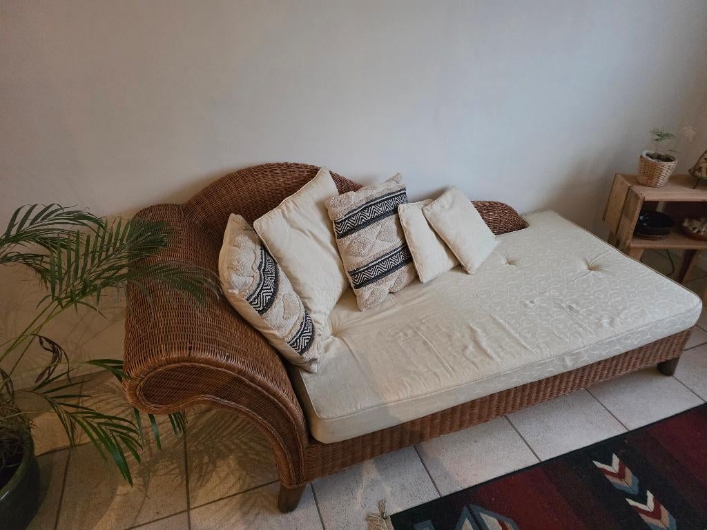 Rotan Zetel, Ophalen, Gebruikt, Tweepersoons, Stof