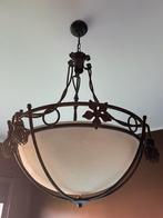 Smeedijzeren  hanglamp. Zwart met brons., Maison & Meubles, Lampes | Suspensions, Enlèvement