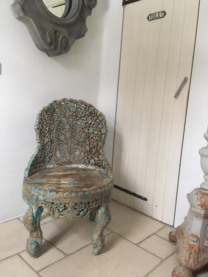 Unieke zeldzame anglo-Indisch gestoken stoel, Huis en Inrichting, Stoelen, Zo goed als nieuw, Ophalen