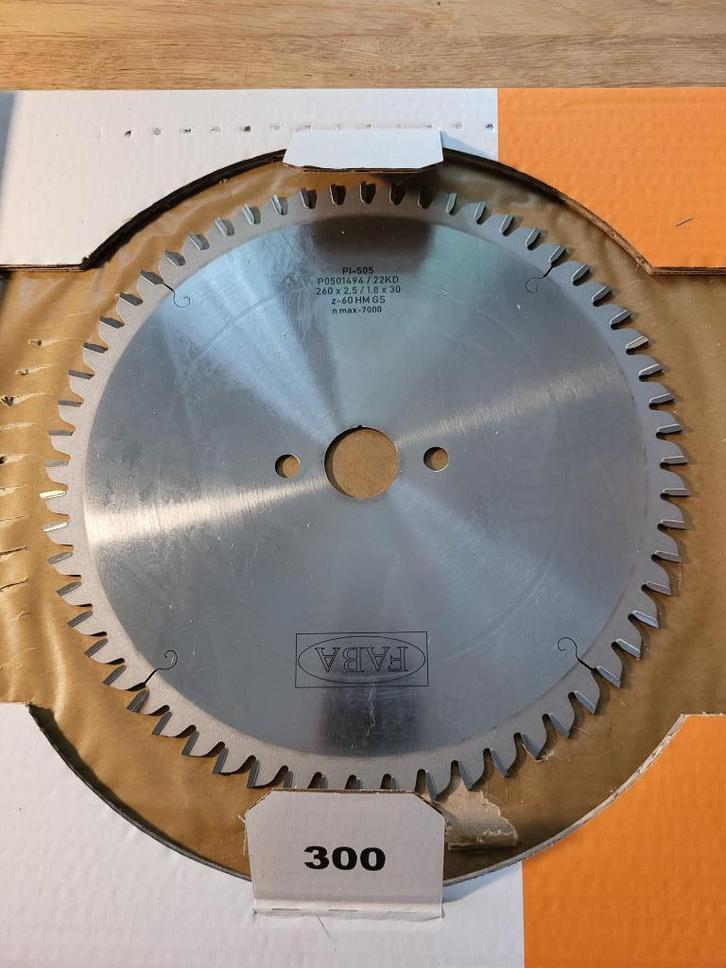 ZAAGBLAD HM 260X2,5/1,8X30 Z=60 GS W NEG -5 – Faba, Doe-het-zelf en Bouw, Gereedschap | Zaagmachines, Nieuw, Afkortzaag, Ophalen of Verzenden