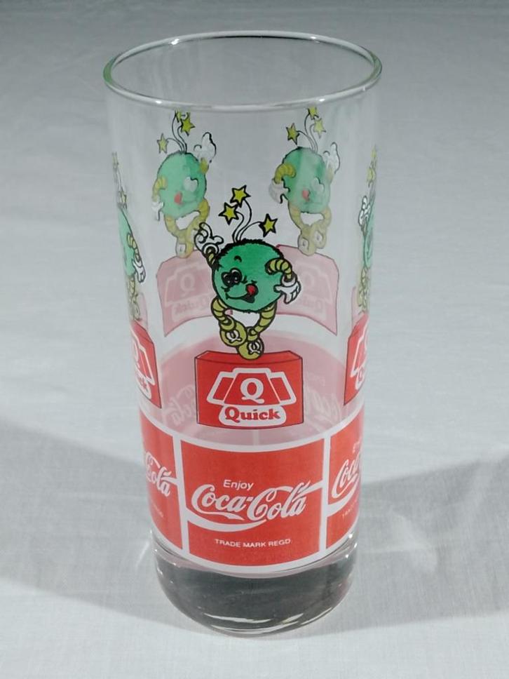 Glas - Coca Cola - "Quickie" - Quick - Jaren 90, Verzamelen, Glas en Drinkglazen, Gebruikt, Frisdrankglas, Ophalen of Verzenden