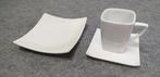 36 delig wit koffieservies, Ophalen, Zo goed als nieuw, Effen, Compleet servies