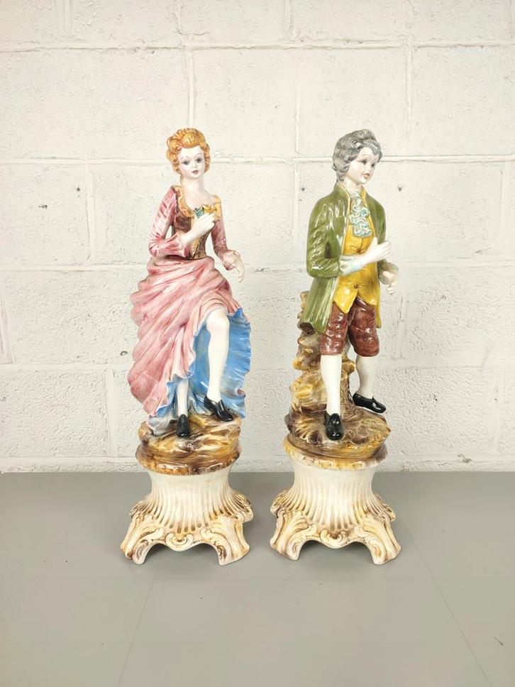 Duo grote porseleinen beelden, Antiek en Kunst, Kunst | Beelden en Houtsnijwerken, Ophalen