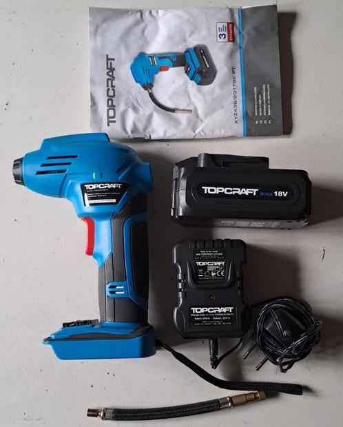 Oplaadbare luchtpomp 18V merk TOPCRAFT, Elektronische apparatuur, Overige elektronische apparatuur, Gebruikt, Ophalen of Verzenden