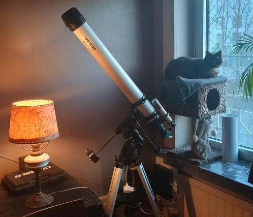 Meade 90 classical refractor telescoop op EQ3 statief, Audio, Tv en Foto, Optische apparatuur | Telescopen, Gebruikt, Lenzentelescoop (refractor)