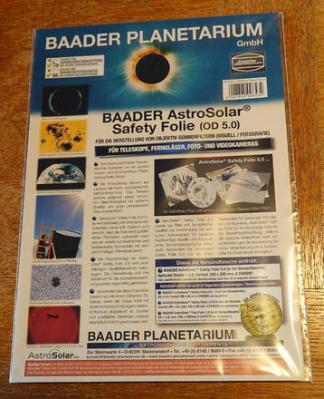Baader Zonnefilter folie AstroSolar OD 5.0, 20x29 cm beschikbaar voor biedingen