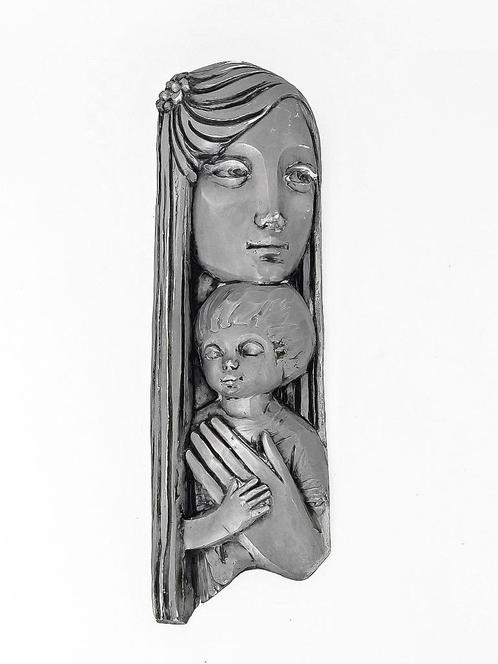 wandsculptuur Moeder met kind, Antiek en Kunst, Kunst | Beelden en Houtsnijwerken, Verzenden