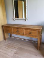 Rustieke houten commode met 3 ruime lades – karaktervol, Ophalen, Gebruikt, Eikenhout