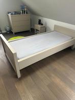 Lit design 1 personne 200x90 + accessoires, Ophalen, 90 cm, Eenpersoons, Beige