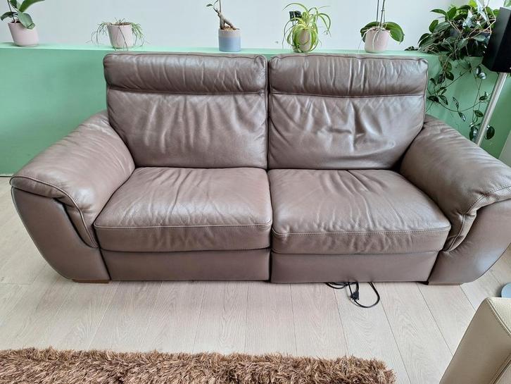 Comfortabele Natuzzi lederen 2.5-zit, Huis en Inrichting, Zetels | Zetels, Gebruikt, Ophalen
