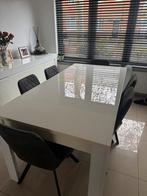 Living meubels te koop, Huis en Inrichting, Complete eetkamers, Ophalen, Gebruikt, Leer zetels, 4 tot 6 stoelen