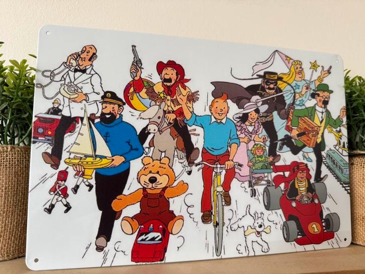 Metalen wandplaat Kuifje, Verzamelen, Stripfiguren, Nieuw, Plaatje, Poster of Sticker, Kuifje, Ophalen of Verzenden