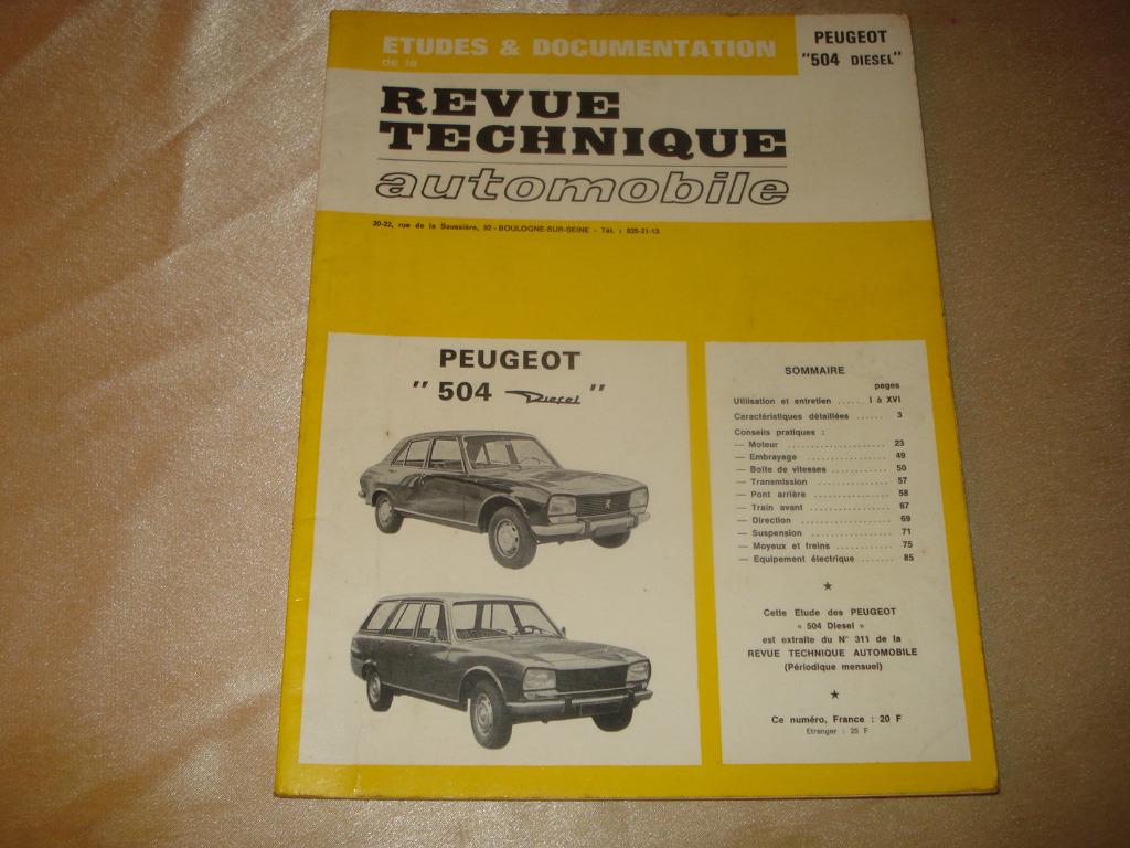 Ancienne Revue Technique Automobile Peugeot 504 Diesel 1972, Ophalen of Verzenden