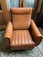 Fauteuil vintage skaï, Maison & Meubles, Comme neuf, Métal