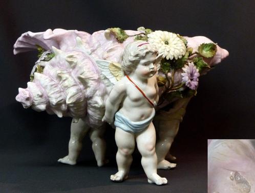 1840 superbe jardinière pot porcelaine saxe 35cm3kg Conche, Antiquités & Art, Antiquités | Porcelaine, Envoi