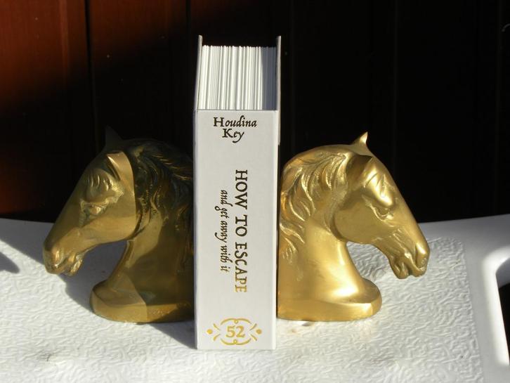 Serre-livres en laiton Tête de cheval, Antiek en Kunst, Antiek | Brons en Koper, Koper, Ophalen of Verzenden