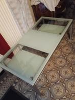 La table en verre., Ophalen, Tafelpoot, Gebruikt, 100 tot 150 cm