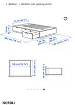 1-persoonsbed type NORDLI(Ikea) met 3 opberglades 90x200cm, Huis en Inrichting, Slaapkamer | Bedden, Ophalen, Gebruikt, 90 cm