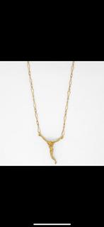 18 carats Or jaune Collier Dali Christ, Handtassen en Accessoires, Ophalen, Zo goed als nieuw, Geel, Goud