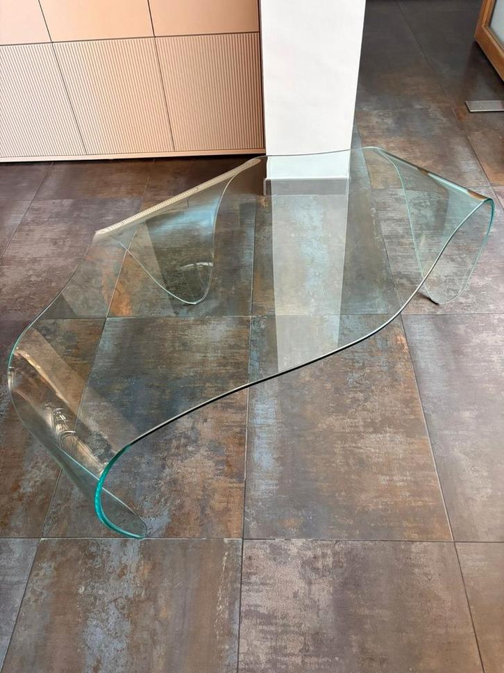 Design glazen salontafel FIAM – tijdloos Italiaans design, Huis en Inrichting, Tafels | Salontafels, Gebruikt, Glas, Ophalen