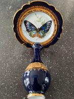 Assiette peinte à la main 13cm et vase 6/13,5h « Limoges », Enlèvement ou Envoi, Comme neuf