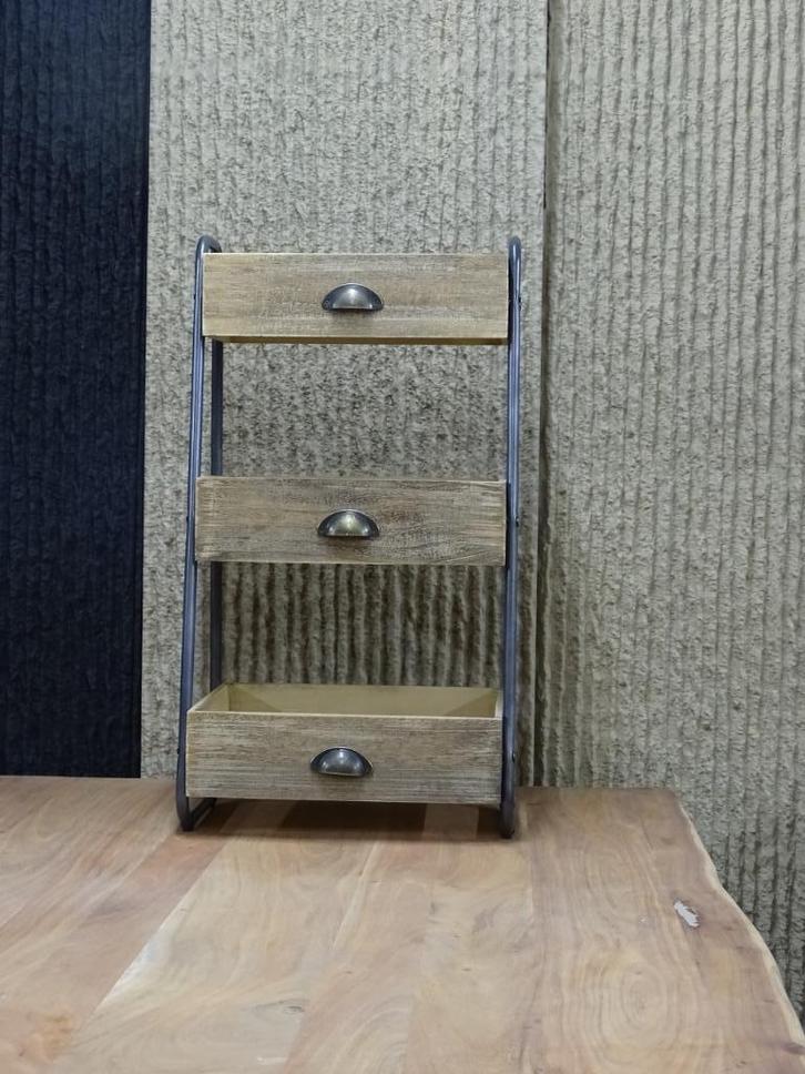 Houten displayrek met 3 lades – NIEUW in doos – stevige meta, Kinderen en Baby's, Kinderkamer | Commodes en Kasten, Nieuw, Kast