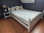 Wit bed + matras, Huis en Inrichting, Slaapkamer | Bedden, Ophalen, Gebruikt, Wit
