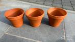 3 terracotta bloempotten 13 x 12 cm, Tuin en Terras, Ophalen, Zo goed als nieuw, Terracotta