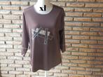 (149) - blouse femme t.xl beige brune, Ophalen of Verzenden, Zo goed als nieuw, Maat 42/44 (L), Bruin