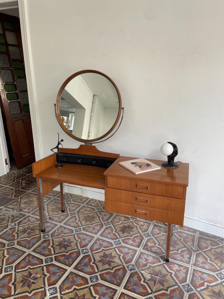 Vintage kaptafel, Huis en Inrichting, Ophalen, Zo goed als nieuw, Glas
