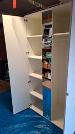 Kleerkast met 2 deuren en spiegel, wit, 105 x 57 x 200cm, Ophalen, Met deur(en), 100 tot 150 cm, Zo goed als nieuw