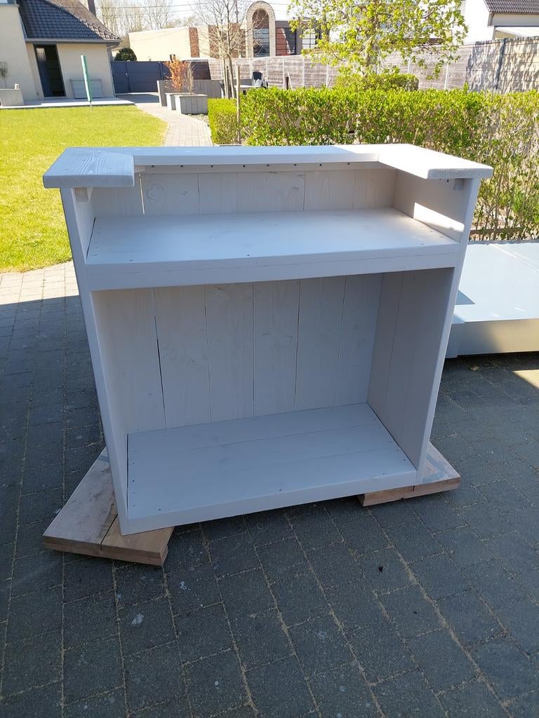 Toog in steigerhout behandeld met white wash beits, Maison & Meubles, Dénudé, Enlèvement