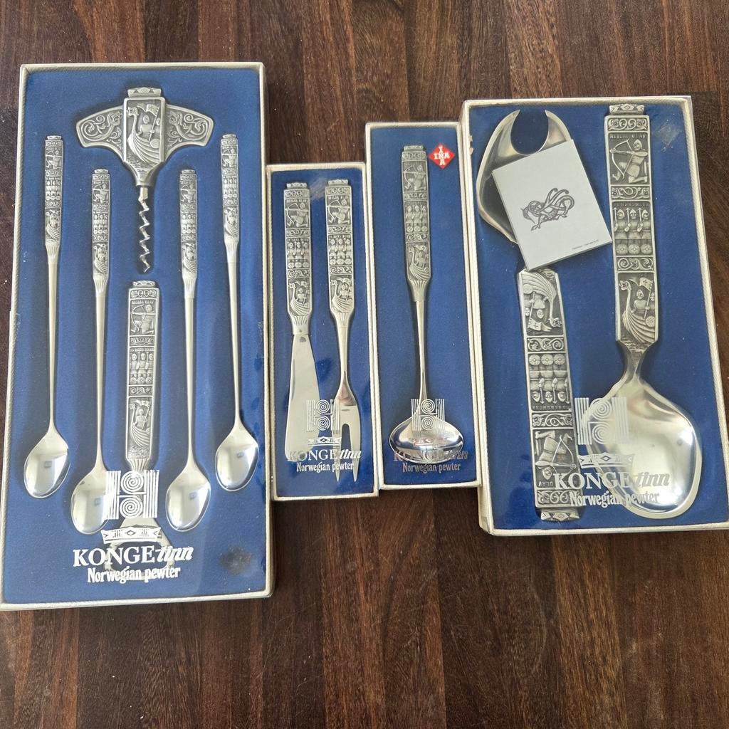 Vintage bestekset Konge tinn - Noors, Ophalen of Verzenden