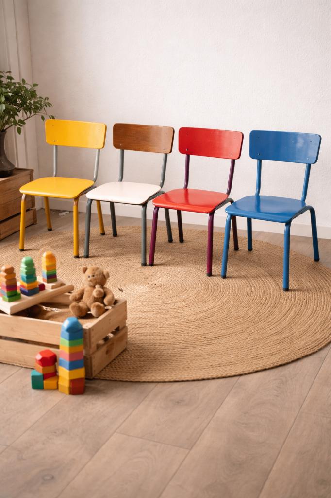 LOT DE 22 CHAISES D’ÉCOLIERS VINTAGE/ 80€ lot, Maison & Meubles, Chaises, Enlèvement ou Envoi, Comme neuf, Bois