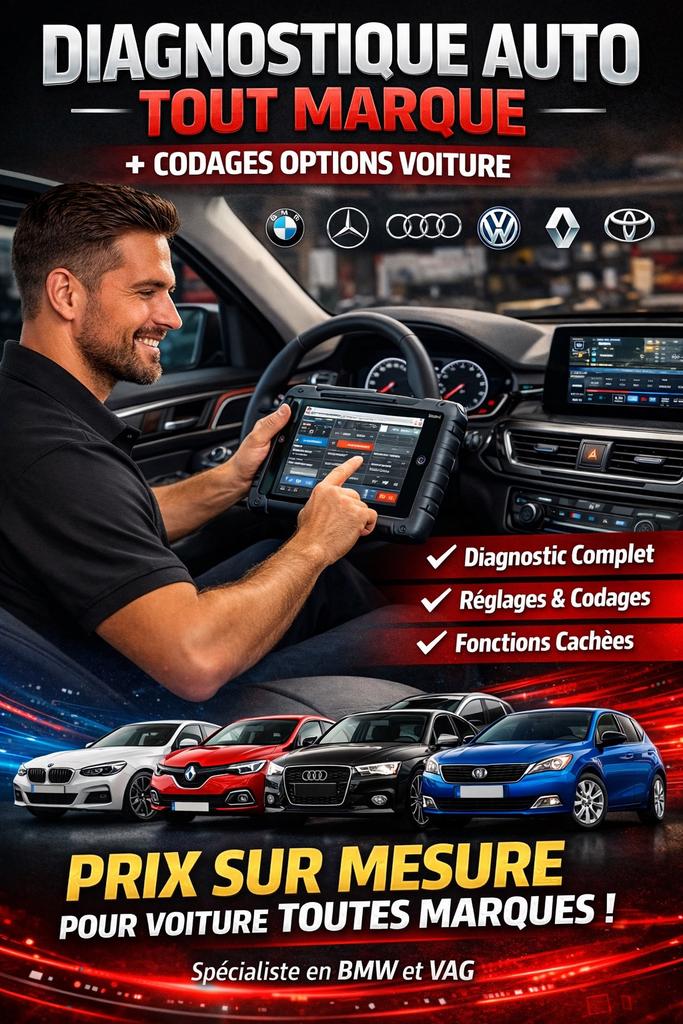 Diagnostic Auto Toutes Marques + Codage d’Options, Auto diversen, Autogereedschap, Nieuw, Ophalen