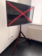 Support TV métal/bois avec plateau rangement, Enlèvement, Comme neuf, Métal, 100 à 150 cm