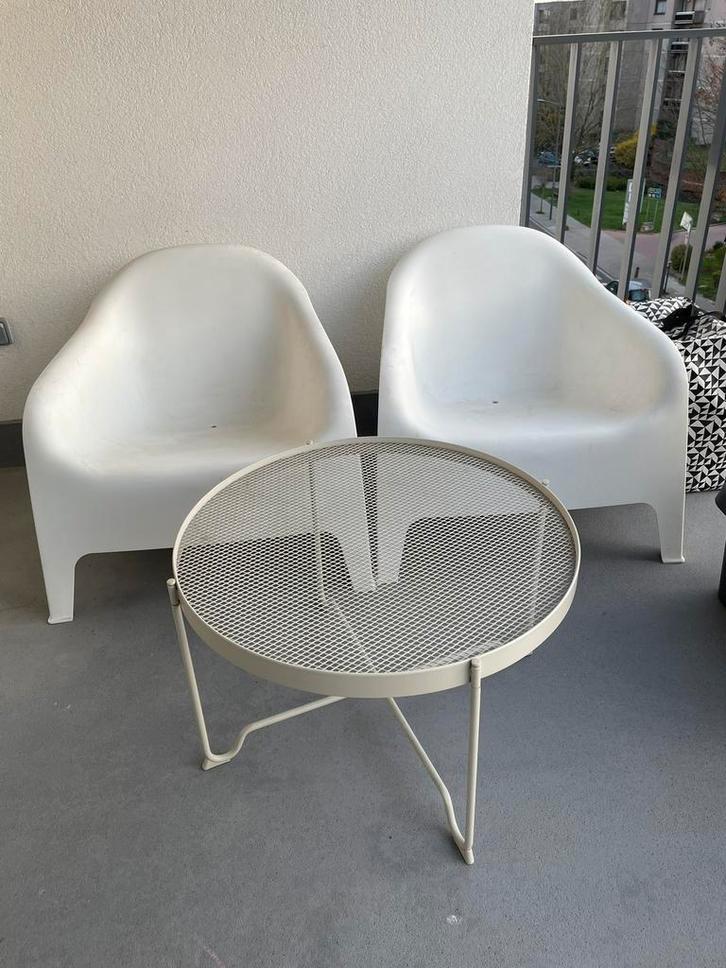 Set fauteuils/table base IKEA, Jardin & Terrasse, Chaises de jardin, Utilisé, Enlèvement