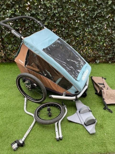croozer fietskar 2 kinderen met vering en toebehoren, Ophalen, Gebruikt, Vering, Croozer