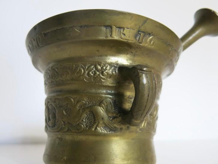 mortier en bronze Heinrick Ter Horst vers 1880, Antiquités & Art, Antiquités | Bronze & Cuivre, Enlèvement ou Envoi