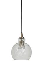 Industriële Glazen Hanglamp Destiney - Light & Living, Maison & Meubles, Lampes | Suspensions, Enlèvement, Verre